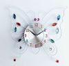 8.5 inch silver butterfly shape metal wall quartz clock