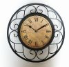 30cm black circular quartz wall clock for home decoration