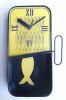 black yellow rectangle fashion quartz wall clock