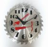 gear shape diameter 32cm silverl metal wall clock